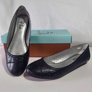 Lifestride antic slide on flat, black, size 8.5 medium